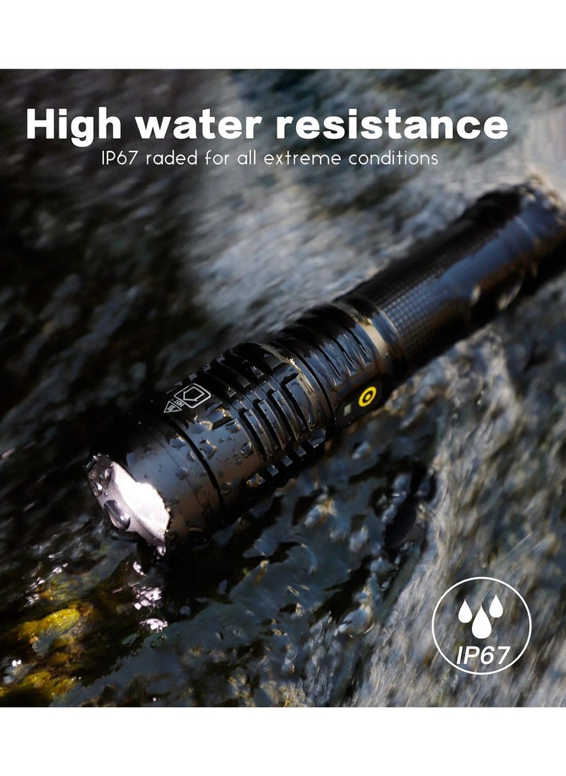 Generic 12000 Lumen Flashlight,USB Rechargeable Flashlight,High Powered Handheld LED Flashlight, Super Bright Flash Light,5 Modes for Emergency,Hiking,with Holster  - Image 5