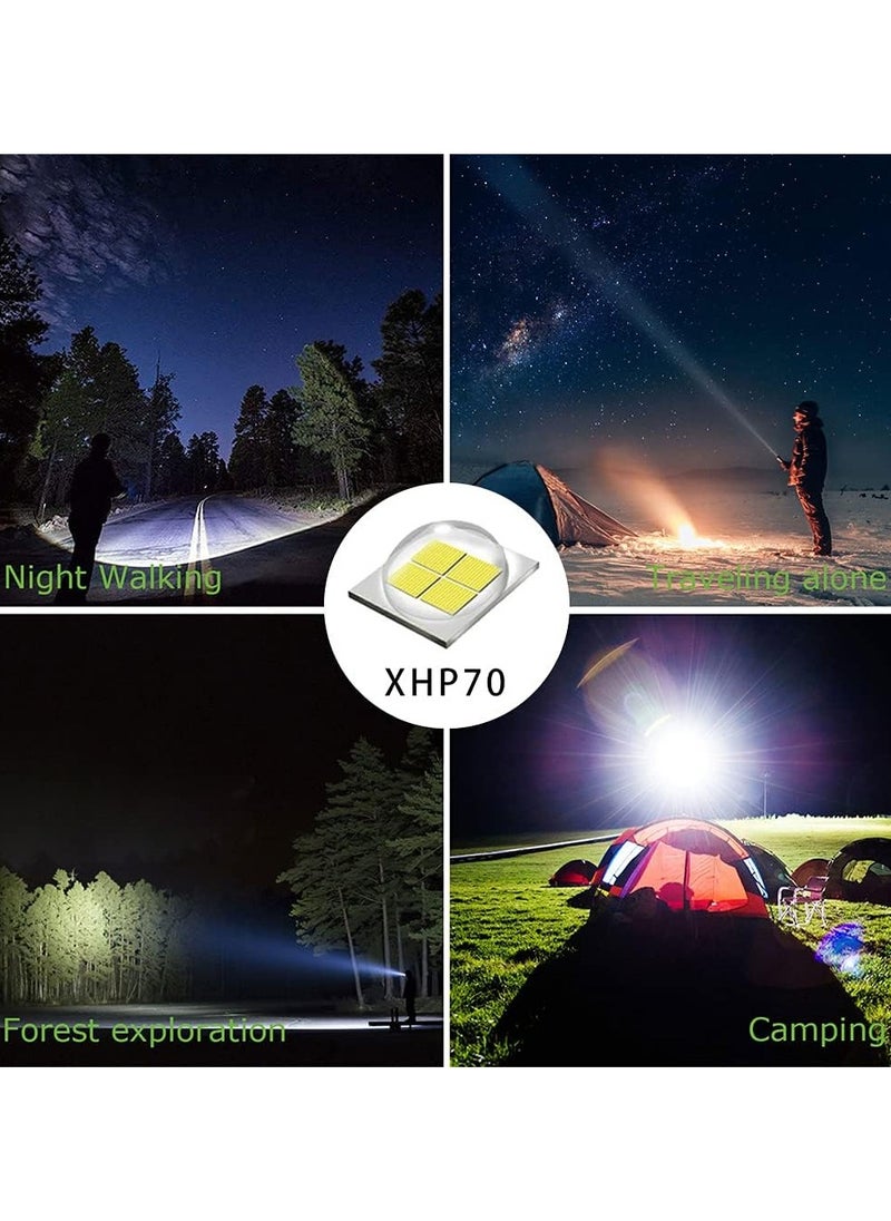 Generic - 12000 Lumen Flashlight,USB Rechargeable Flashlight,High Powered Handheld LED Flashlight, Super Bright Flash Light,5 Modes for Emergency,Hiking,with Holster - Image 1