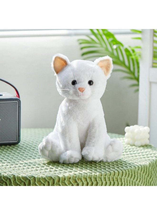 Houwsbaby - Light Up Kitty Stuffed Animal Cat Floppy Led Plush Toy Kitten Night Lights Glow Pillow Birthday Gifts For Kids Toddler Girls White 11.5 - Image 1