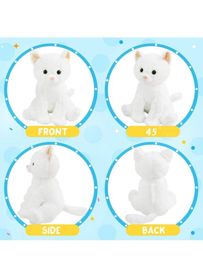 Houwsbaby - Light Up Kitty Stuffed Animal Cat Floppy Led Plush Toy Kitten Night Lights Glow Pillow Birthday Gifts For Kids Toddler Girls White 11.5 - Image 1