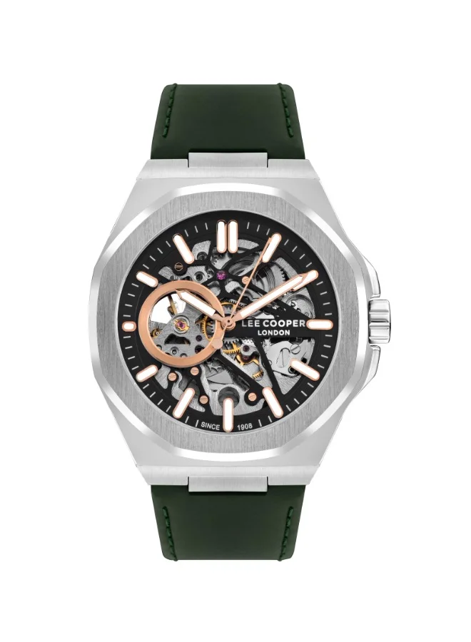 Lee Cooper Lee Cooper LC07978.377 Men Automatic  Display Watch & Leather Strap Green