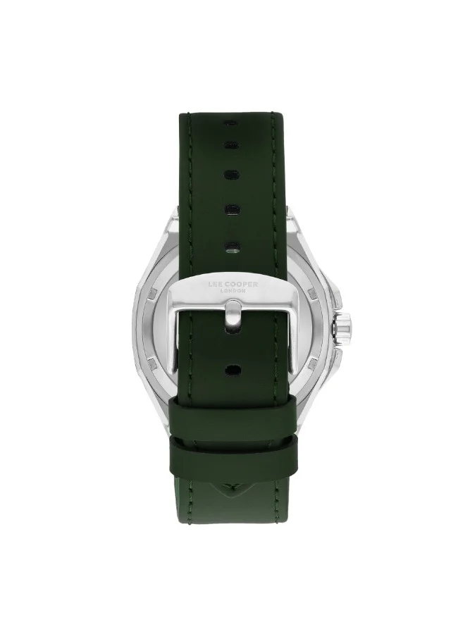 Lee Cooper Lee Cooper LC07978.377 Men Automatic  Display Watch & Leather Strap Green