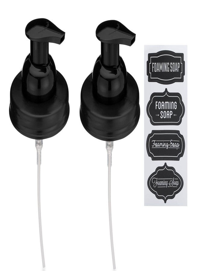 Jarmazing Products Mason Jar Foaming Soap Dispenser Lids - Includes Waterproof Stickers! Black - 2 Pack - Image 1
