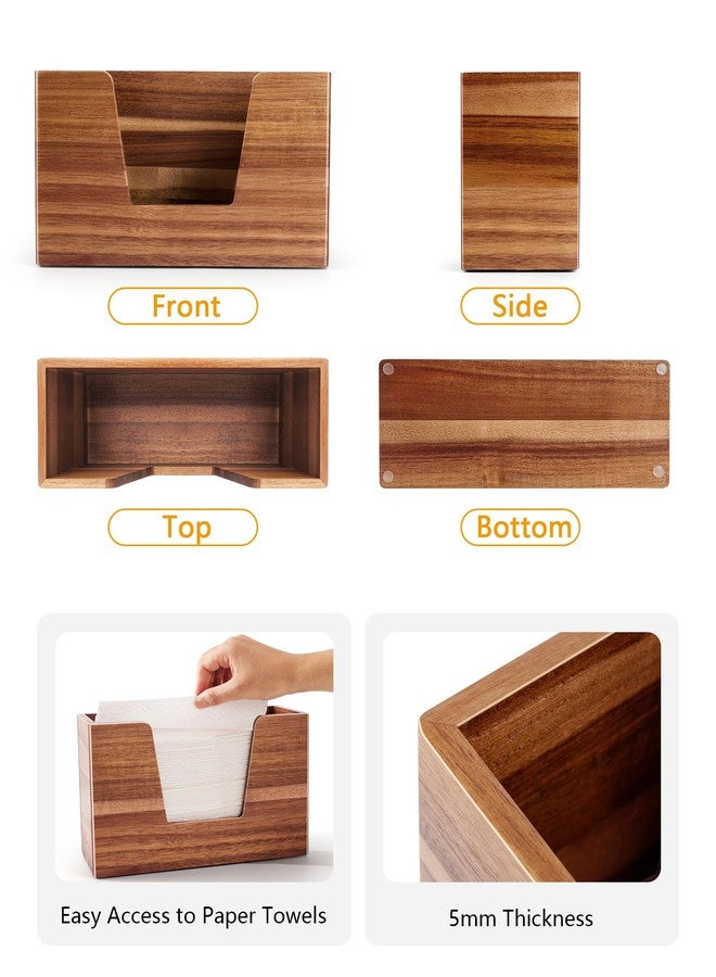 SWKHDKX Paper Towel Holder Countertop, Wooden Napkin Dispenser for Bathroom Kitchen, C-Fold, Z-Fold, Trifold Hand Paper Towel Holder Dispenser - Image 4