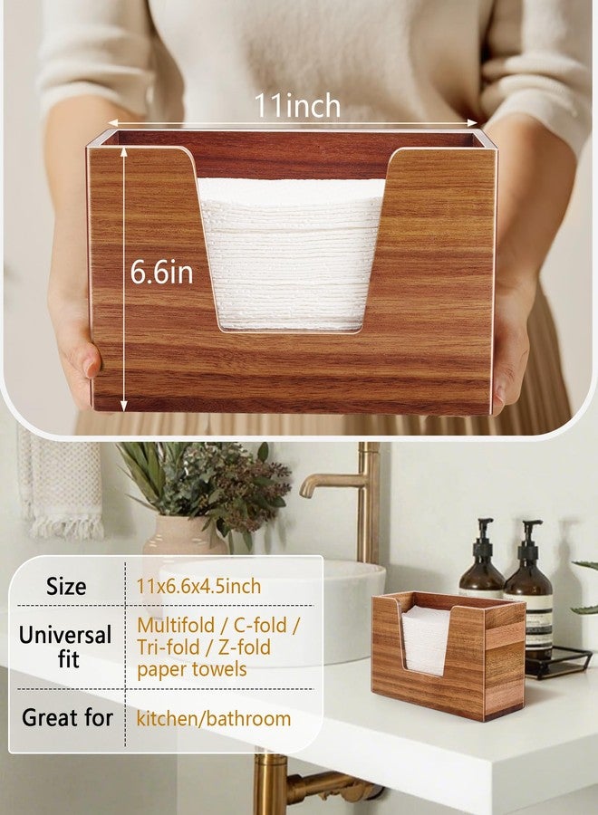 SWKHDKX Paper Towel Holder Countertop, Wooden Napkin Dispenser for Bathroom Kitchen, C-Fold, Z-Fold, Trifold Hand Paper Towel Holder Dispenser - Image 2
