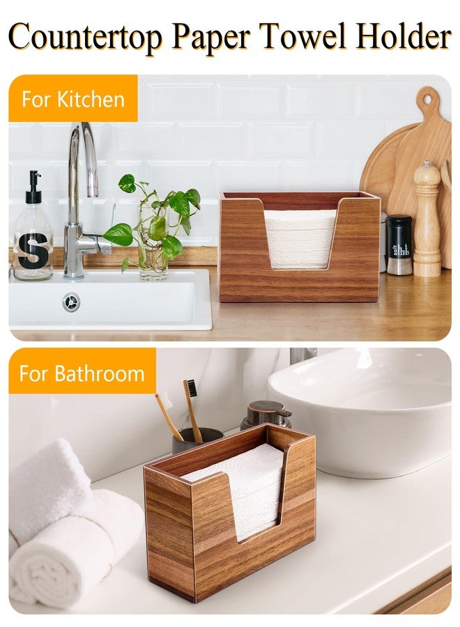 SWKHDKX Paper Towel Holder Countertop, Wooden Napkin Dispenser for Bathroom Kitchen, C-Fold, Z-Fold, Trifold Hand Paper Towel Holder Dispenser - Image 5