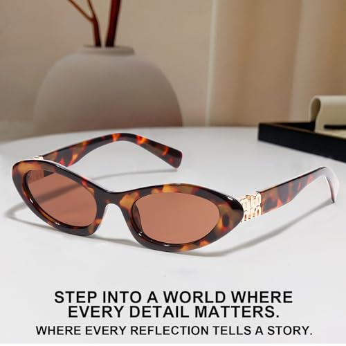 AICase Bruno Merch Mars Peso Gifts Pluma Retro Oval Sunglasses for Women Men Small 90s Sun Glasses Trendy Round Shades Cute Miu Designer Sunnies UV400 Protection - Image 2