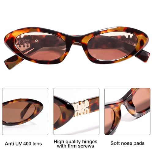 AICase Bruno Merch Mars Peso Gifts Pluma Retro Oval Sunglasses for Women Men Small 90s Sun Glasses Trendy Round Shades Cute Miu Designer Sunnies UV400 Protection - Image 4
