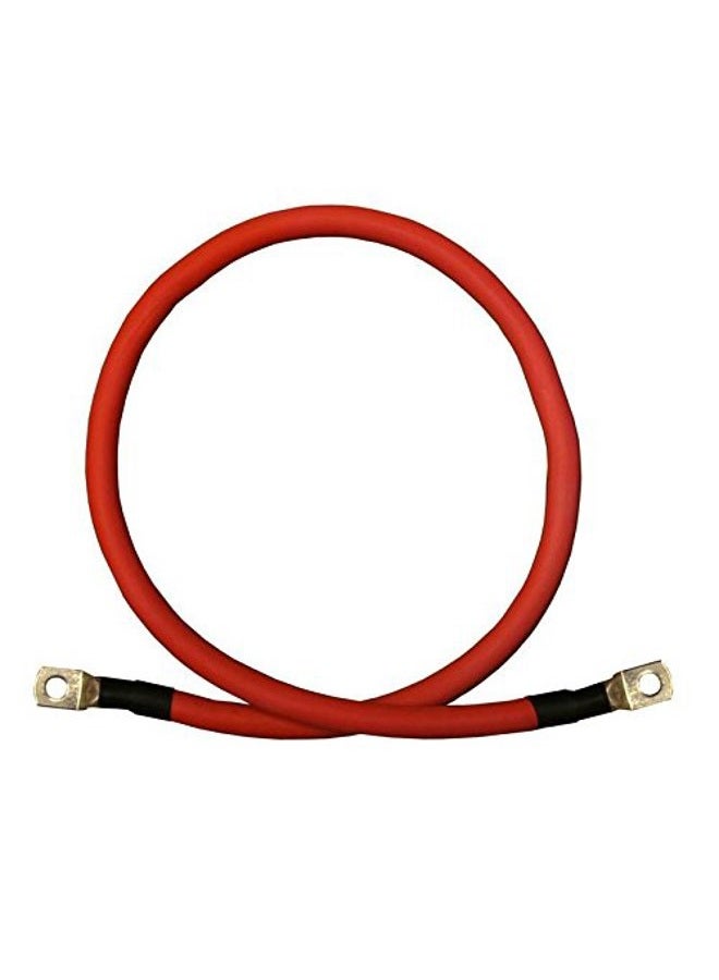 WindyNation 1/0 AWG Gauge Red + Black Pure Copper Battery Inverter Cables Solar, RV, Car, Boat 12 in 3/8 in Lugs - Image 4