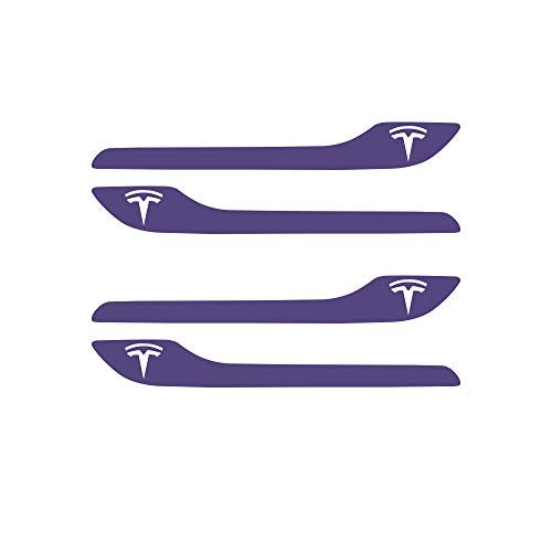 IPG for Tesla Model 3 / Model Y Door Handle Decal Sticker Wrap Kit (Set of 4) with Tesla Logo (Lavander) - Image 1