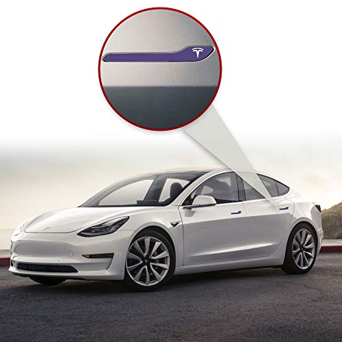 IPG for Tesla Model 3 / Model Y Door Handle Decal Sticker Wrap Kit (Set of 4) with Tesla Logo (Lavander) - Image 5
