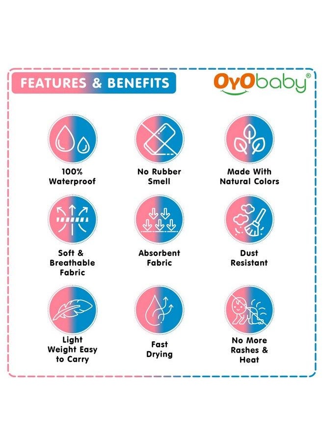 OYO BABY Waterproof Baby Bed Protector Dry Sheets For New Born Babies ; Reusable Mats ; Cot & Bassinet Gift Pack (Gift Pack 2 (70Cm X 50Cm) Salmon Rose + Firoza)  - Image 4