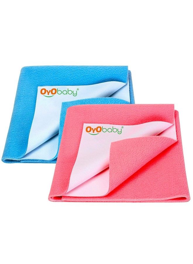 OYO BABY Waterproof Baby Bed Protector Dry Sheets For New Born Babies ; Reusable Mats ; Cot & Bassinet Gift Pack (Gift Pack 2 (70Cm X 50Cm) Salmon Rose + Firoza)  - Image 2