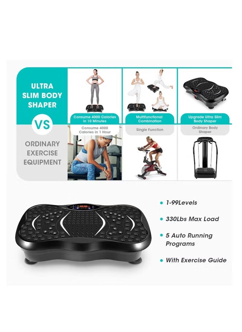 Monda - Vibration Plates, Vibration Fitness Exercise Machine for Home Use, with Bluetooth Speaker, 5 Program Modes, 2 Resistance Bands, Vibration Fitness Trainer, 330lb Max Load - Image 1
