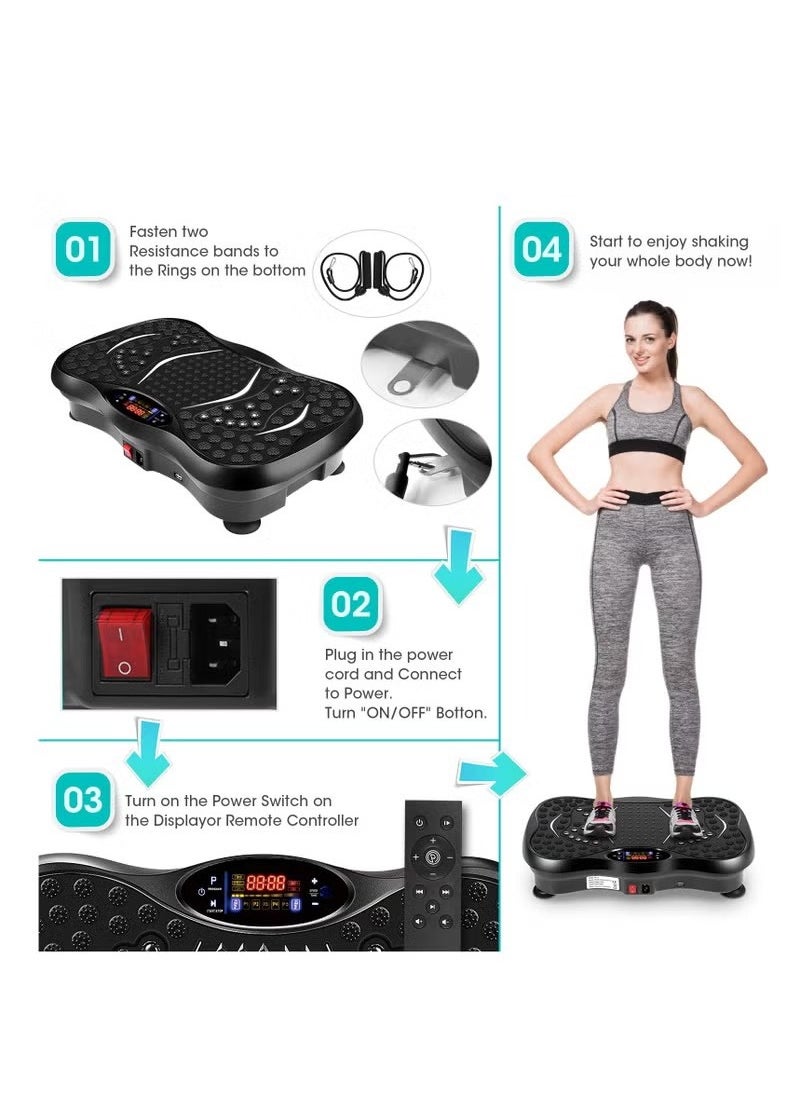 Monda - Vibration Plates, Vibration Fitness Exercise Machine for Home Use, with Bluetooth Speaker, 5 Program Modes, 2 Resistance Bands, Vibration Fitness Trainer, 330lb Max Load - Image 1