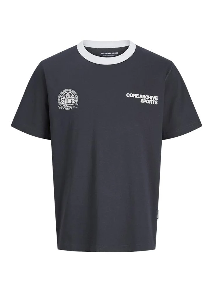 JACK & JONES Asphalt Logo Crew Neck T-Shirt for Men | Best Price UAE