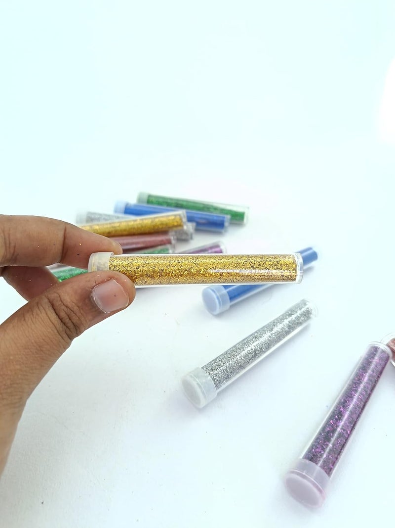 advancedestore Glitter Sparkle Powder for Art Crafts Nail Art Decorative Items Set of 12pcs - Image 3