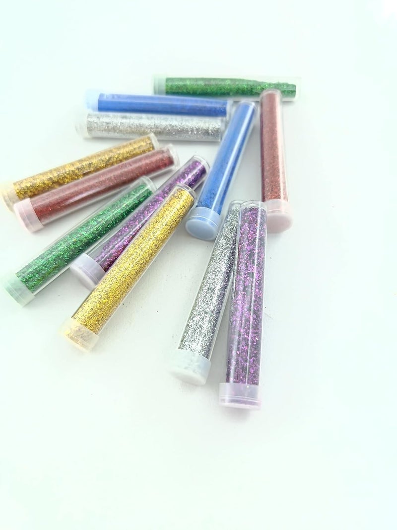 advancedestore Glitter Sparkle Powder for Art Crafts Nail Art Decorative Items Set of 12pcs - Image 2