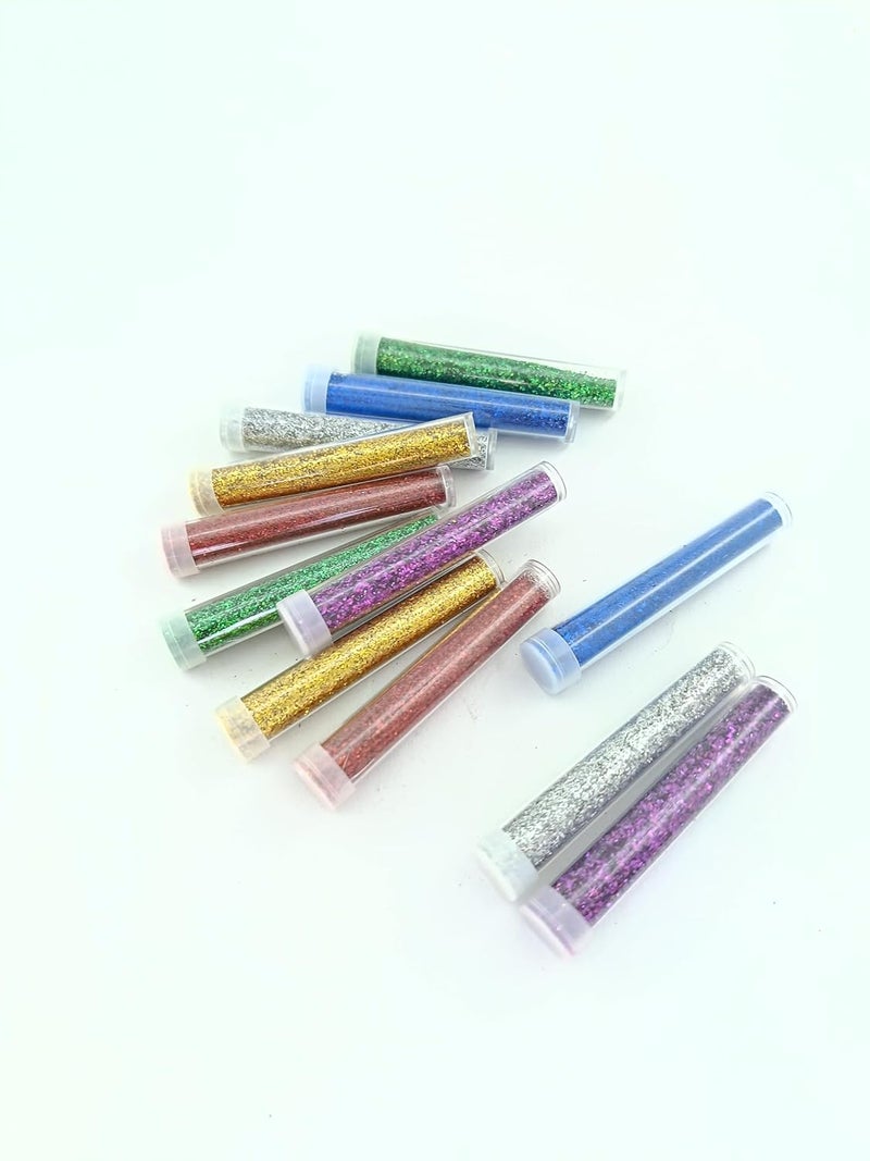advancedestore Glitter Sparkle Powder for Art Crafts Nail Art Decorative Items Set of 12pcs - Image 4