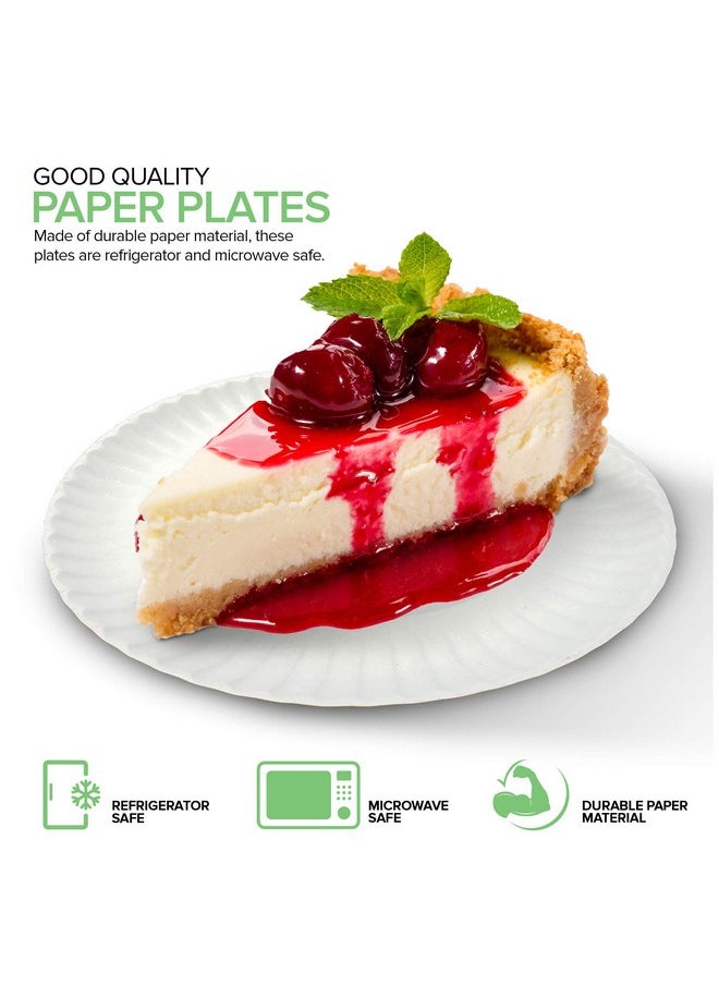 Stock Your Home Stock Your Home 6-Inch Paper Plates Uncoated, Everyday Disposable Dessert Plates 6" Paper Plate Bulk, White, 500 Count  - Image 4