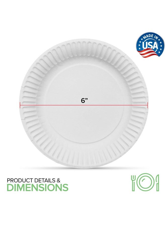 Stock Your Home Stock Your Home 6-Inch Paper Plates Uncoated, Everyday Disposable Dessert Plates 6" Paper Plate Bulk, White, 500 Count  - Image 3