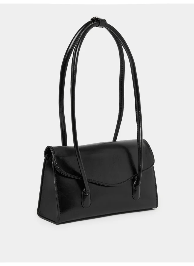 ستايلي Styli Solid Flap Over Shoulder Bag