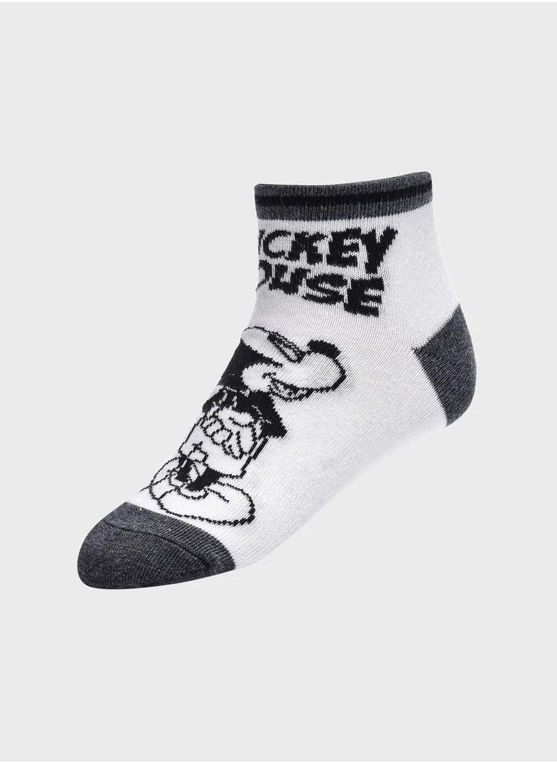 FAN MANIA 3 Pack Mickey & Friends Printed Socks