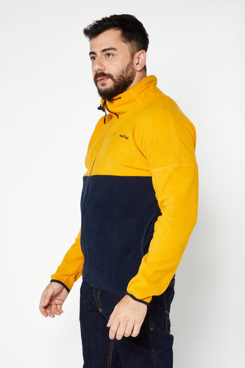 Penfield سويت شيرت رجالي بياقة مرتفعة بلونين، أصفر - Image 4
