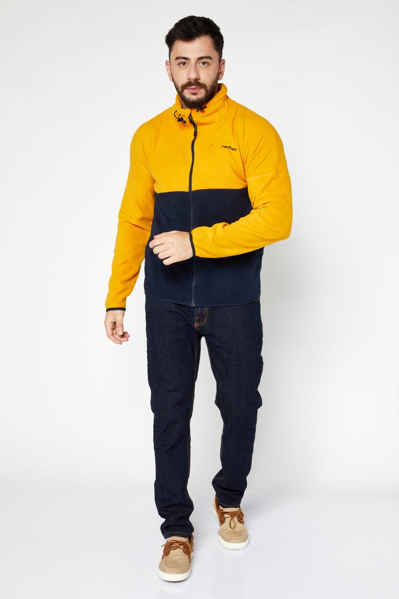 Penfield Men Mock Neck Two-Tone Sweater, Yellow - Image 4