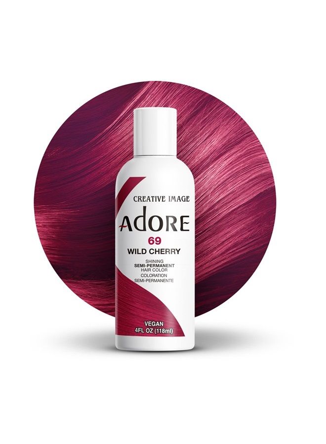 Adore Semi Permanent Hair Color - Vegan and Cruelty-Free Hair Dye - 4 Fl Oz - 069 Wild Cherry (Pack of 1) - Image 1