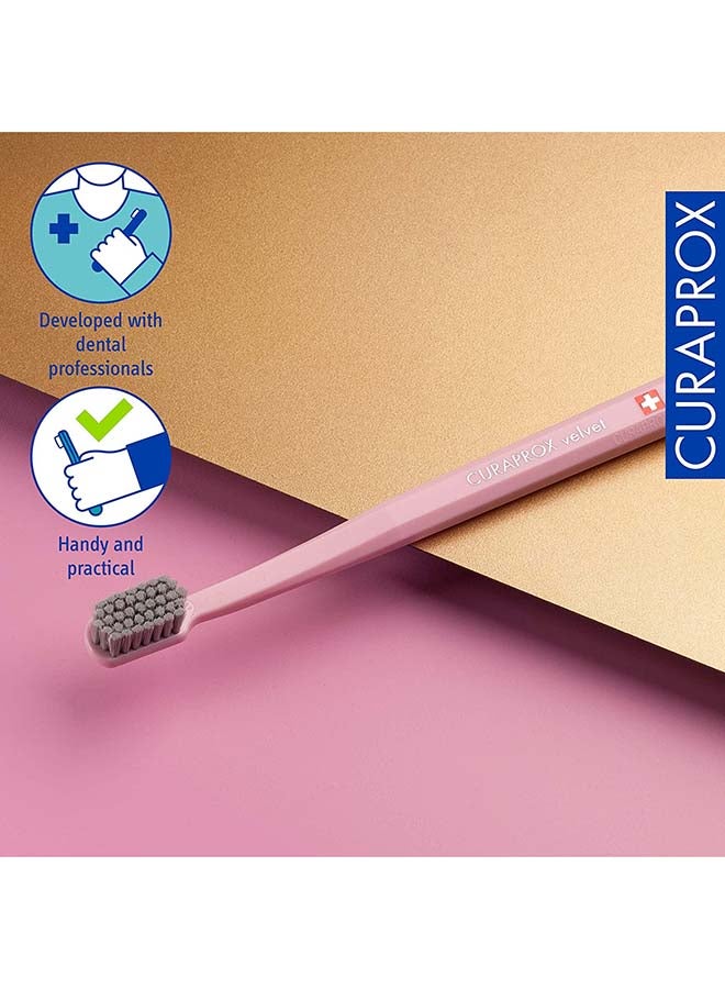 CURAPROX Toothbrush CS 12460 Velvet - Soft Toothbrushes for adults with 12460 CUREN® Bristles - Multicolor (pack of 1) - Image 4