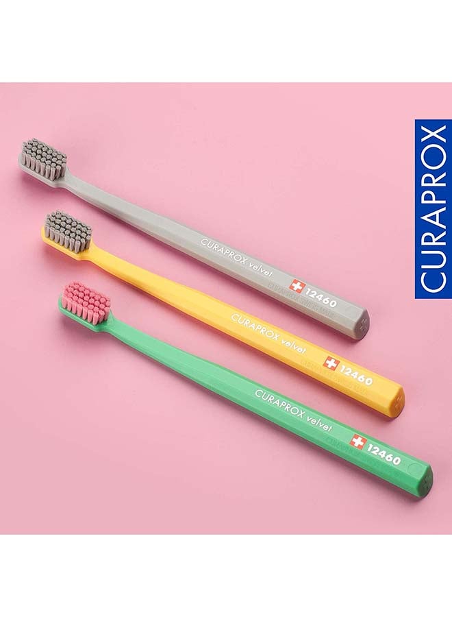 CURAPROX Toothbrush CS 12460 Velvet - Soft Toothbrushes for adults with 12460 CUREN® Bristles - Multicolor (pack of 1) - Image 3