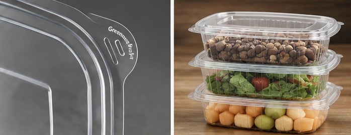 750ml Plastic Food Container Hinged Lid Clear Clamshell Box Leak Resistant Disposable Food Storage for Takeaway Meal Prep - Image 5