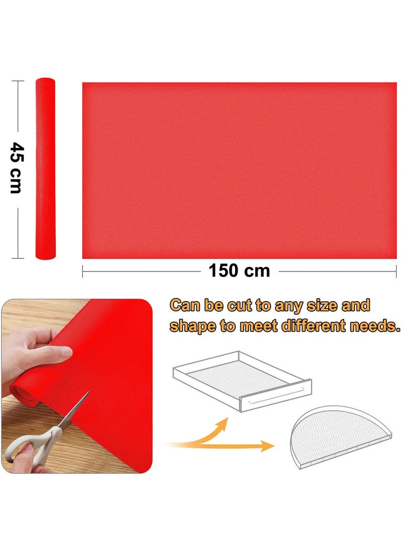 Kuber Industries Kuber Industries Duty Diamond/Dots Shelf Liners, Non-Slip Drawer Liner Cabinet Pad Refrigerator Mat No Odor for Home and Kitchen-45X150 cm (1.5 Mtr,Red)-KUBMART11701  - Image 4
