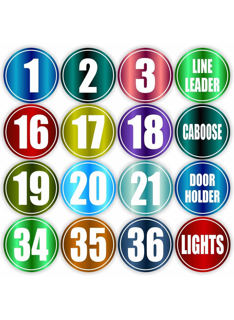 PARTH IMPEX PARTH IMPEX Classroom Line Up Floor Decals  Pack of 40 4 Large Numbered Spot Markers Stickers Social Distance Helper Colorful Labels 