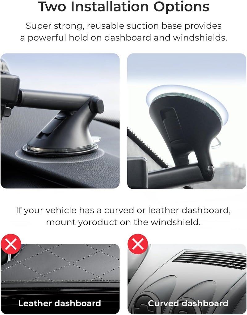 iOttie Easy One Touch Advanced Universal Car Mount Dashboard & Windshield Suction Cup Phone Holder for iPhone Samsung, Google, All Smartphones Odor free color - Image 4