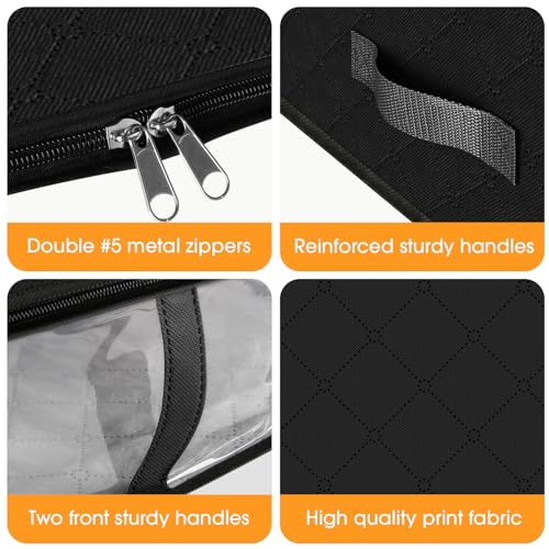 StorageRight Under Bed Storage Bins, 3-Pack 40L Foldable Fabric Storage Bags with Transparent Window, Breathable Organizer for Clothes/Blanket/Comforter/Quiltr, Black - Image 3