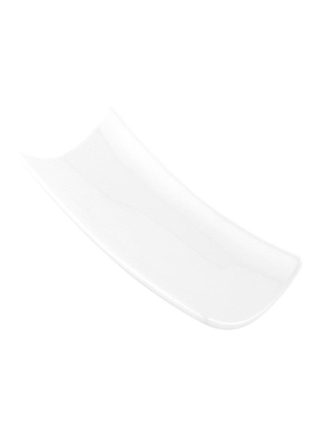 Restaurantware 6.1 Inch x 2.4 Inch Rectangular Serving Plates 10 Rectangle Porcelain Trays - Curved Stain Resistant White Porcelain Long Sushi Plates Chip Resistant For Sushi Or Appetizers - Image 2