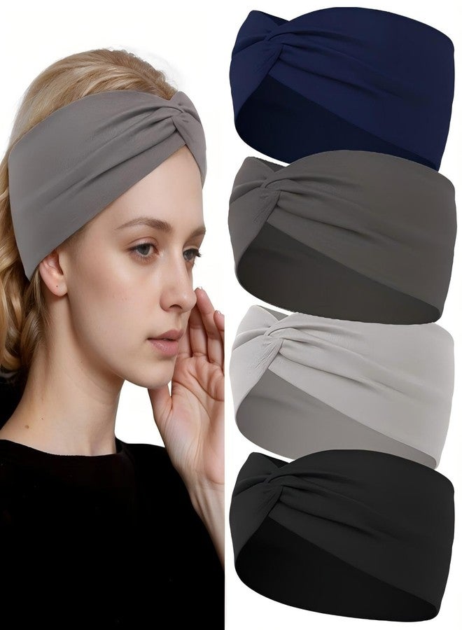 Luuao Stretchy Wide Headbands for Women - 12 Pcs Non Slip, Absorbed Sport Headband Soft Twist Knotted Headbands for Daily Life Yoga Workout （Color1 ） - Image 1