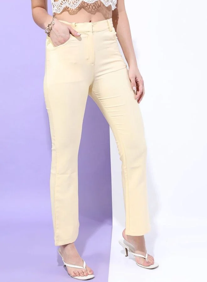 Freehand  Women Bootcut Solid Mid Rise Pant for Women | Best Price UAE