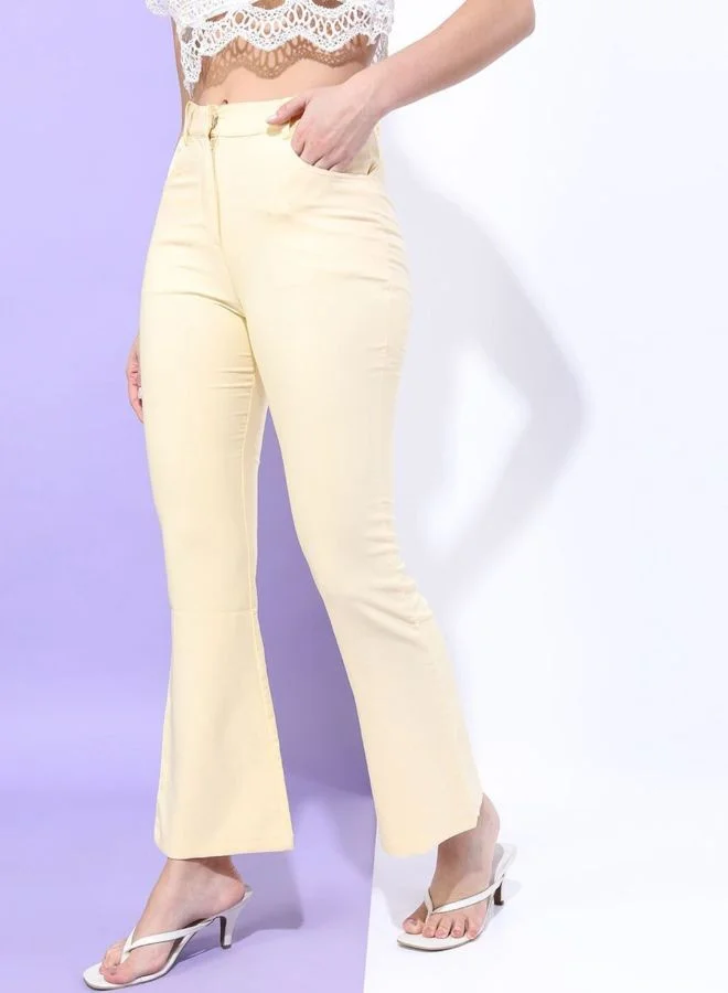Freehand  Women Bootcut Solid Mid Rise Pant for Women | Best Price UAE