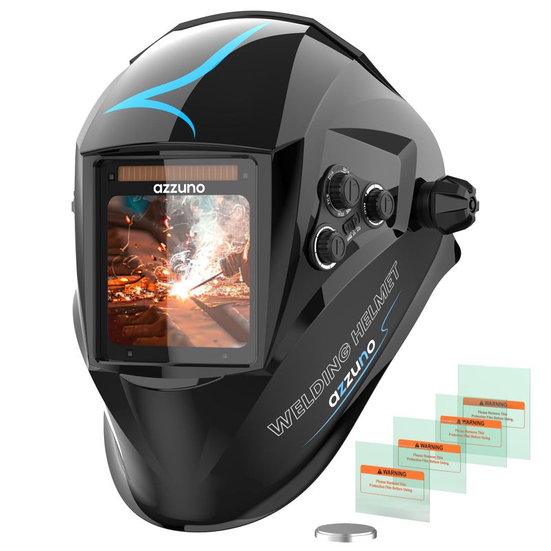 AZZUNO Welding Helmet Auto Darkening, True Color Large Viewing 3.94"Ã—3.82", Solar Powered Welding Hood Mask with Wide Shade 4/5-9/9-13 for TIG/MIG/Stick Weld/Cut/Grind - Image 1