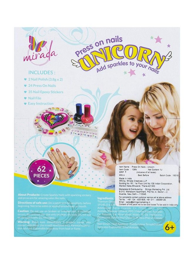 Mirada Press On Nails Unicorn For Kids  - Image 3