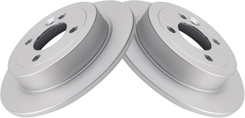 TRQ Rear Brake Rotors Set Solid Premium G-Coated Compatible with 2002-2006 Mini Cooper - Image 3