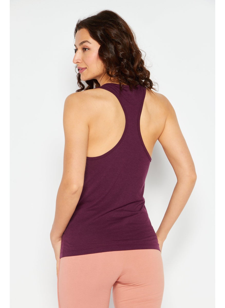 Reebok Women Sportswear Fit Sleeveless Training Top, Maroon  - Image 3