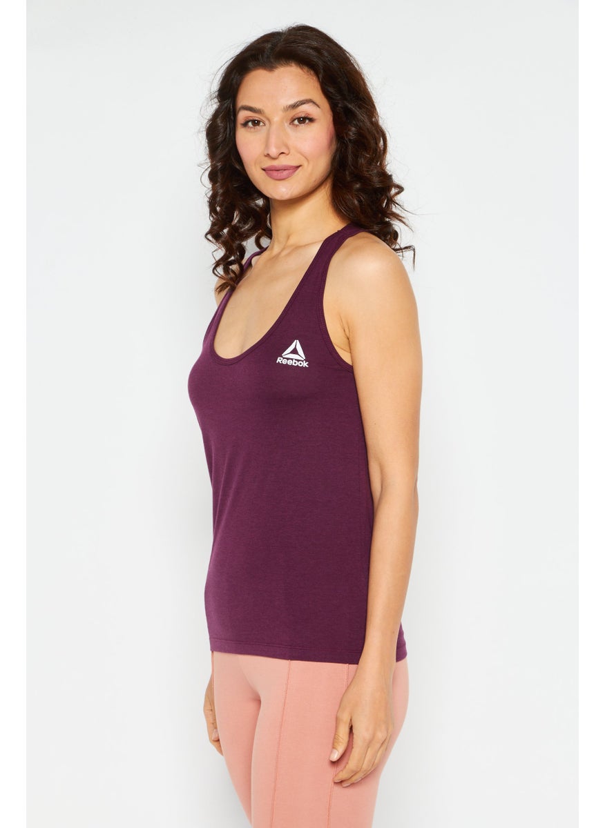 Reebok Women Sportswear Fit Sleeveless Training Top, Maroon  - Image 4
