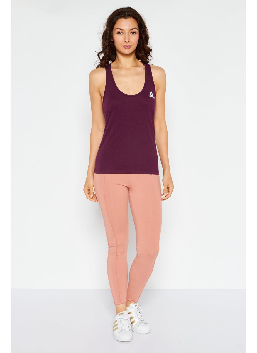 Reebok Women Sportswear Fit Sleeveless Training Top, Maroon  - Image 2