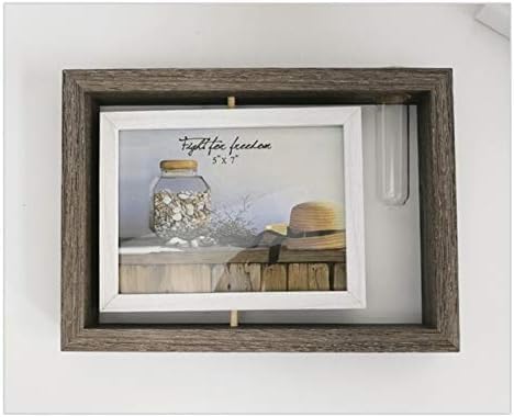 HOME ELEMENTS Wooden Double Sided Rotating Rectangular Family Photo Frame With Plant Vase Floating Desktop Tabletop Standing Creative Picture Frame For Home Decor Office Desk (PF_02) , 27 x19 Inch - Image 5