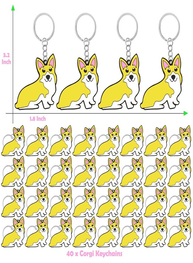 CiciBear 40 Pack Corgi Keychains Party Decoration for Corgi Dog Puppy, Pet Animals,Let's Pawty Party, Animal Lover, Kids Birthday, Baby Shower - Image 2