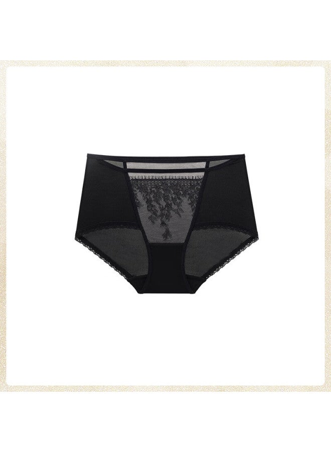 Maniform Women's Seamless Lace Cotton Crotch Breathable Premium Triangle Mid-low Waist Thin Comfortable Briefs